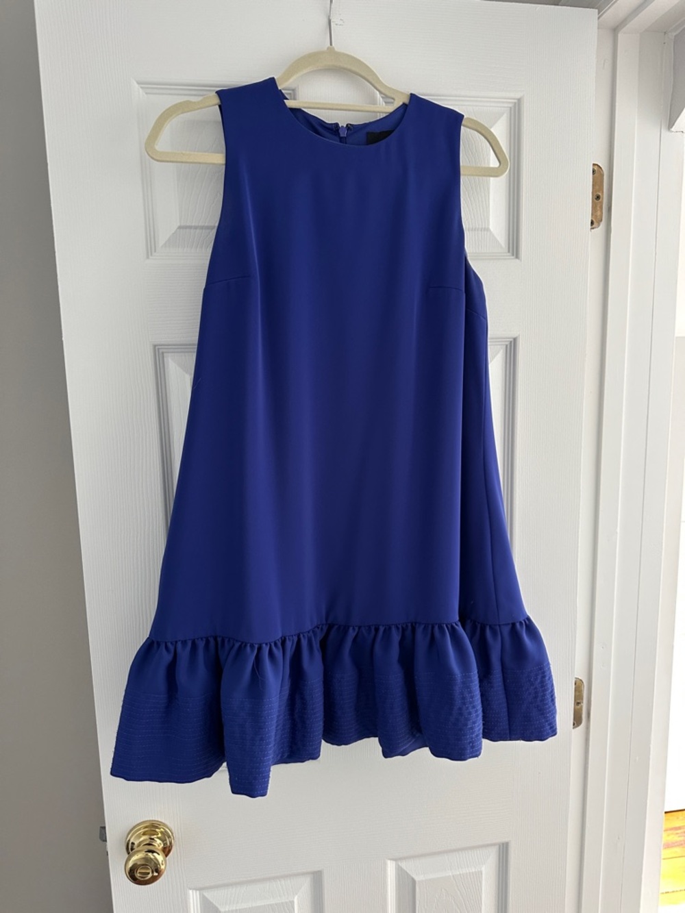 Cynthia Rowley Cobalt Sleeveless Mini Dress with Ruffle Hem